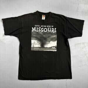 Missouri Toto VTG T Shirt 90s Y2K Tornado Alley Midwest FOTL Black Fun Art Tree